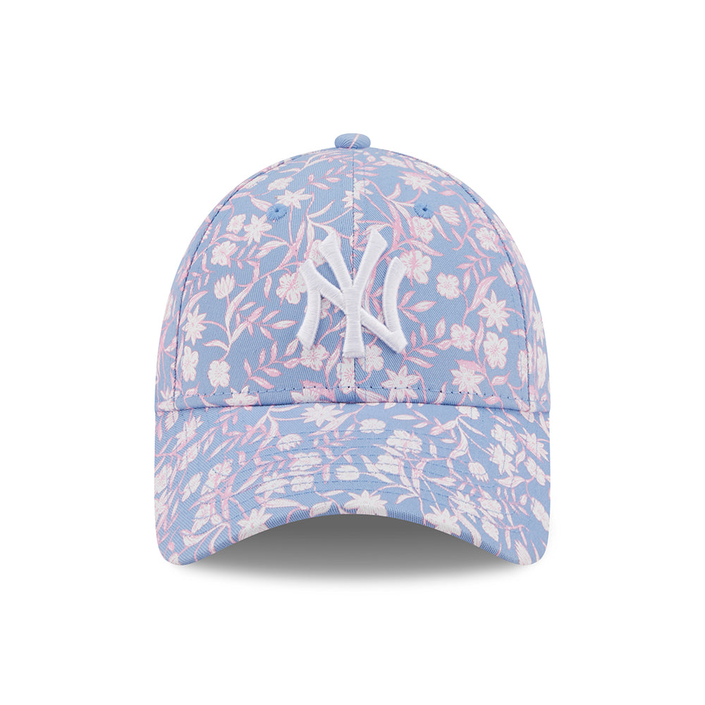 New Era Womens 9FORTY New York Yankees Baseball Cap - MLB Floral - Light Blue