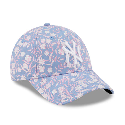 New Era Womens 9FORTY New York Yankees Baseball Cap - MLB Floral - Light Blue