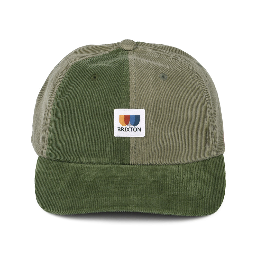 Brixton Hats Alton LP Two Tone Corduroy Baseball Cap - Olive