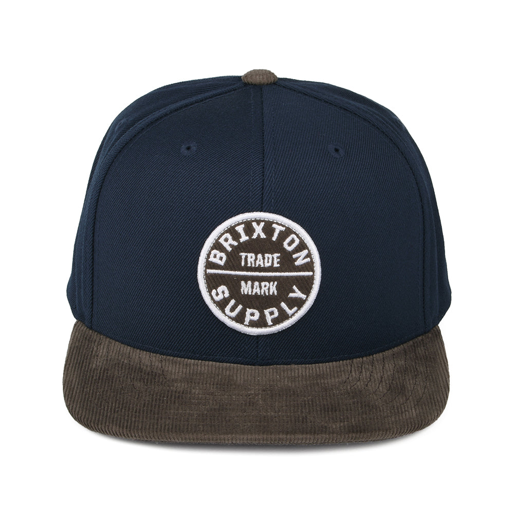 Brixton Hats Oath III Snapback Cap - Navy-Brown