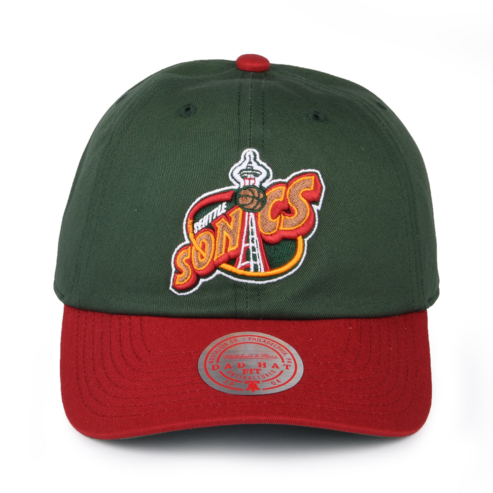 Mitchell & Ness Seattle Supersonics Strapback Cap - NBA 2 Tone HWC - Green-Red