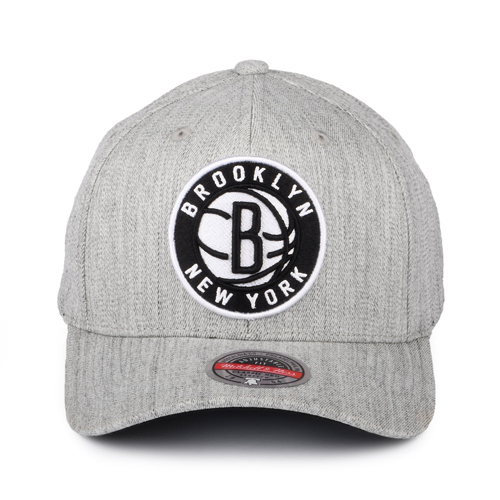 Mitchell & Ness Brooklyn Nets Snapback Cap - NBA Team Heather Stretch - Heather Grey