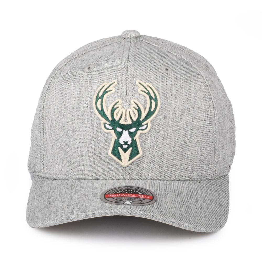 Mitchell & Ness Milwaukee Bucks Snapback Cap - NBA Team Heather Stretch - Grey