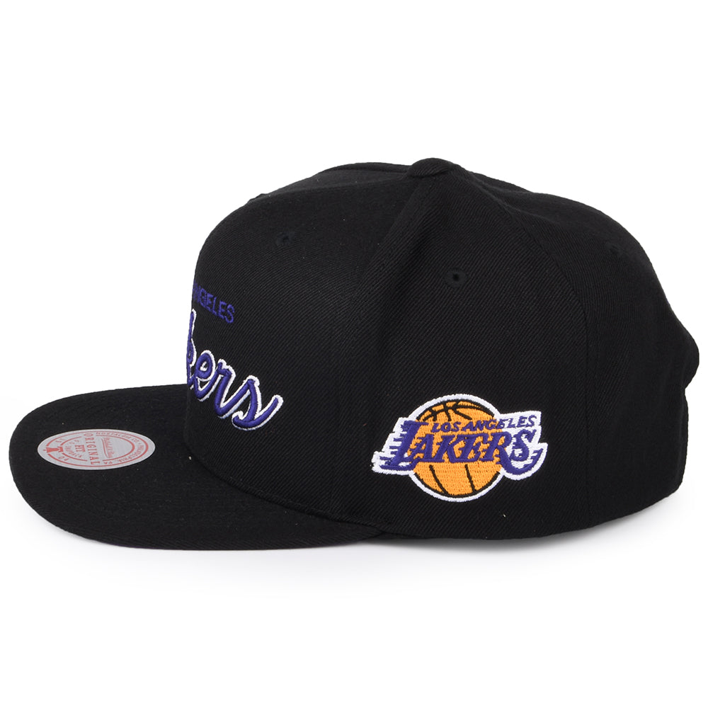 Mitchell & Ness L.A. Lakers Snapback Cap - NBA Foundation Script - Black