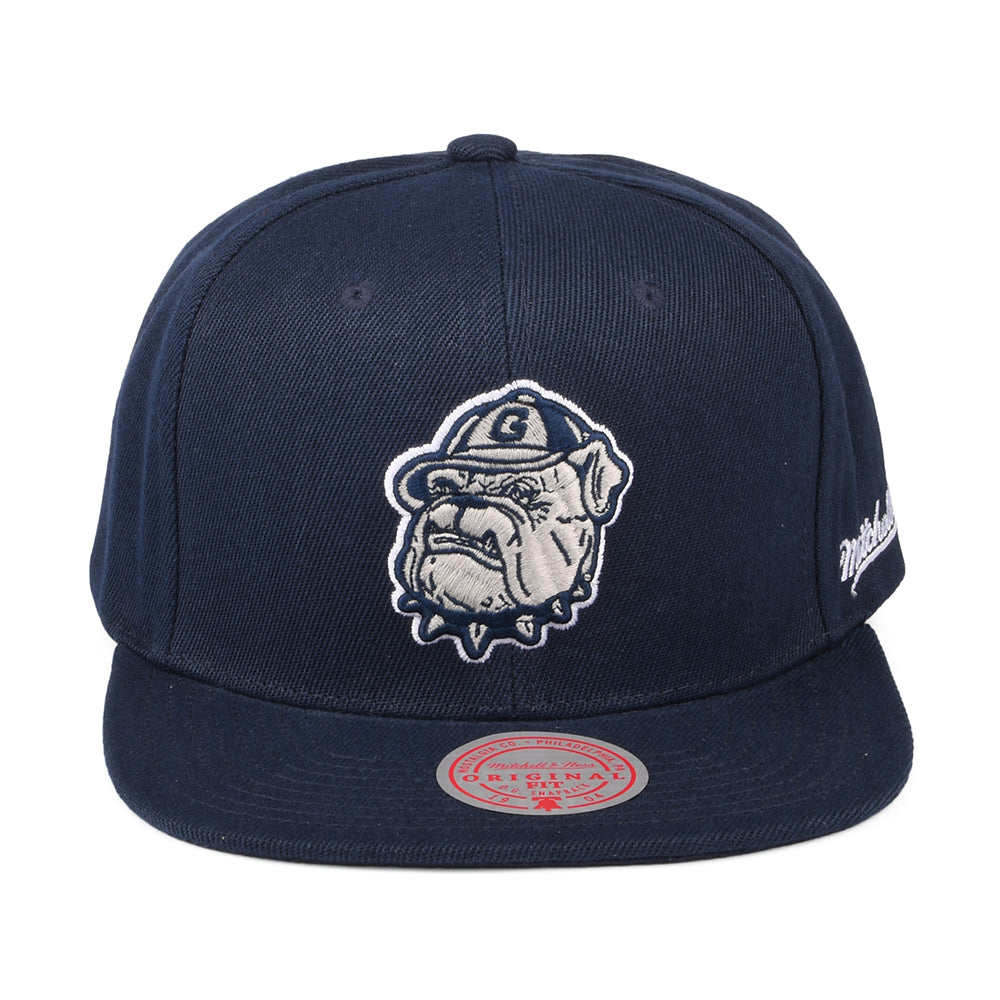 Mitchell & Ness Georgetown Hoyas Snapback Cap - English Dropback - Navy Blue