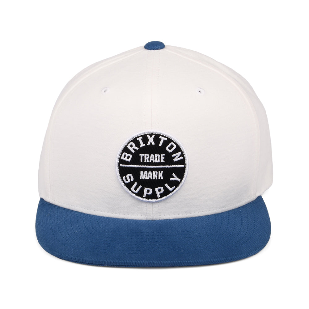 Brixton Hats Oath III Snapback Cap - Off White-Sky Blue