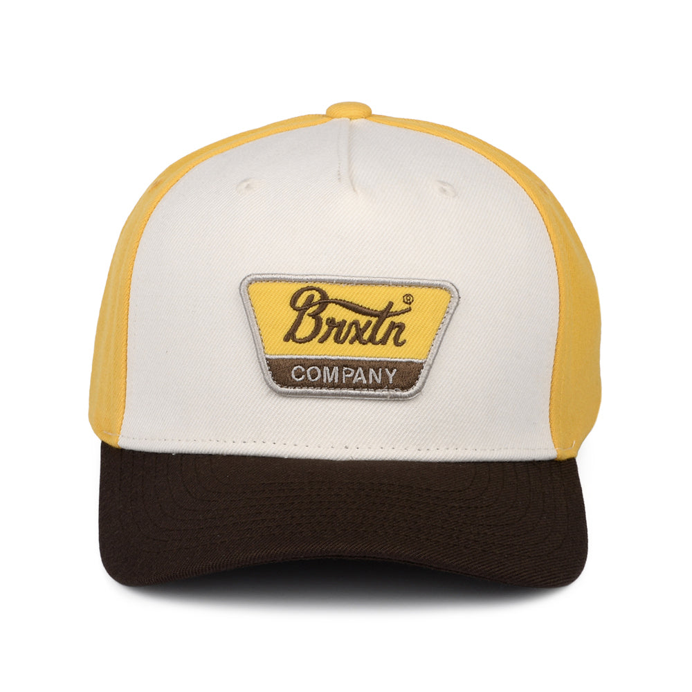 Brixton Hats Linwood C NetPlus MP Snapback Cap - Off White-Yellow-Brown