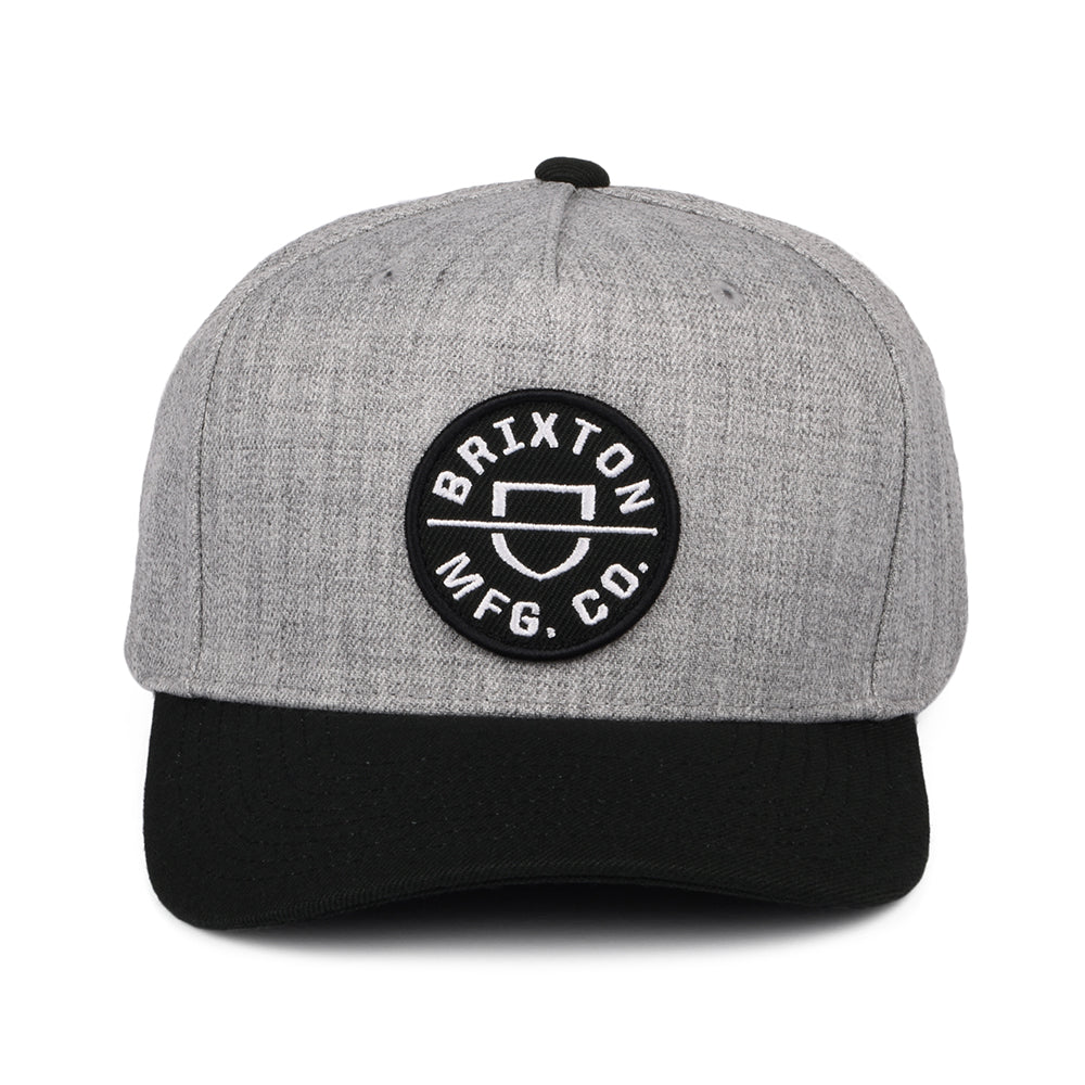 Brixton Hats Crest C NetPlus MP Snapback Cap - Heather Grey-Black