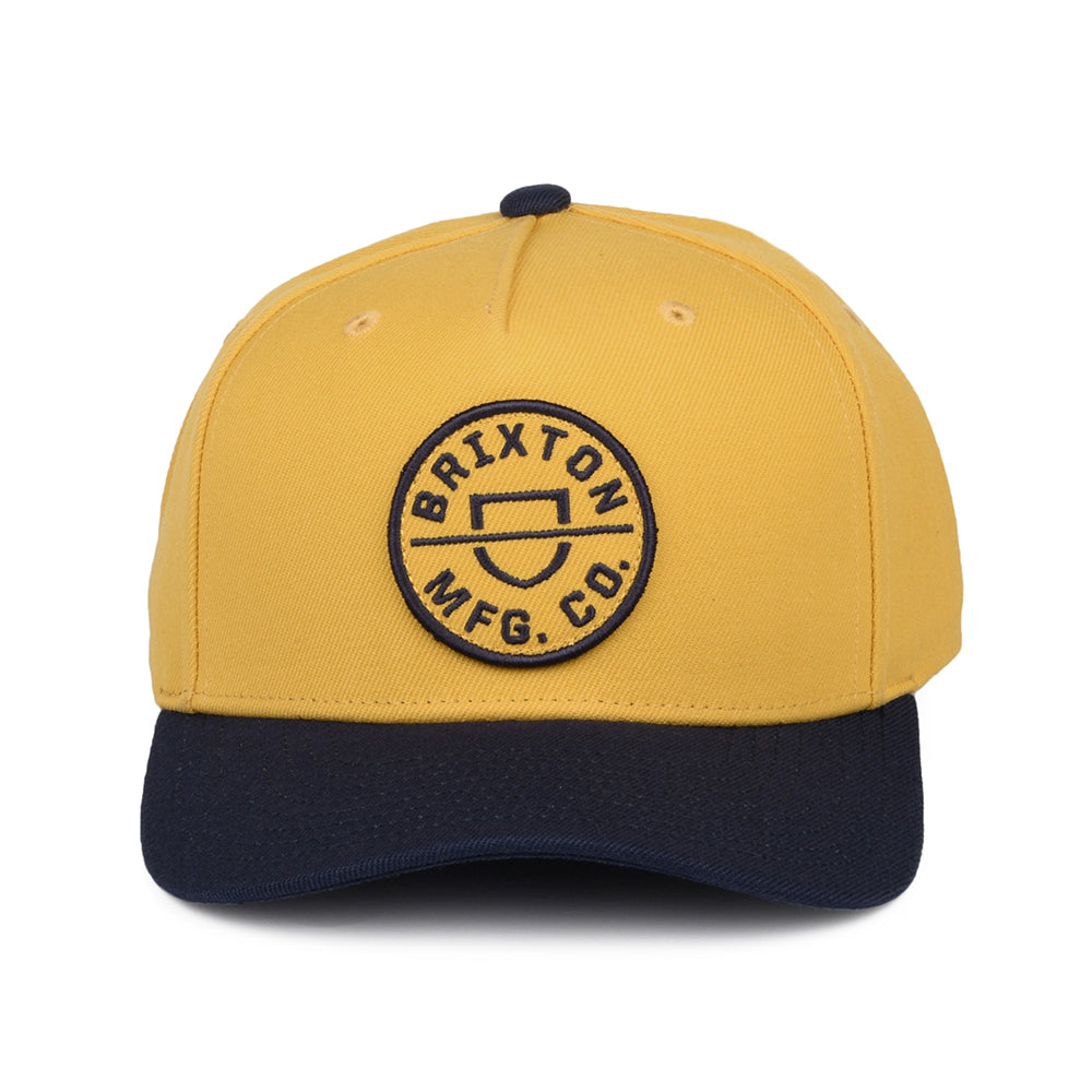 Brixton Hats Crest C NetPlus MP Snapback Cap - Yellow-Navy