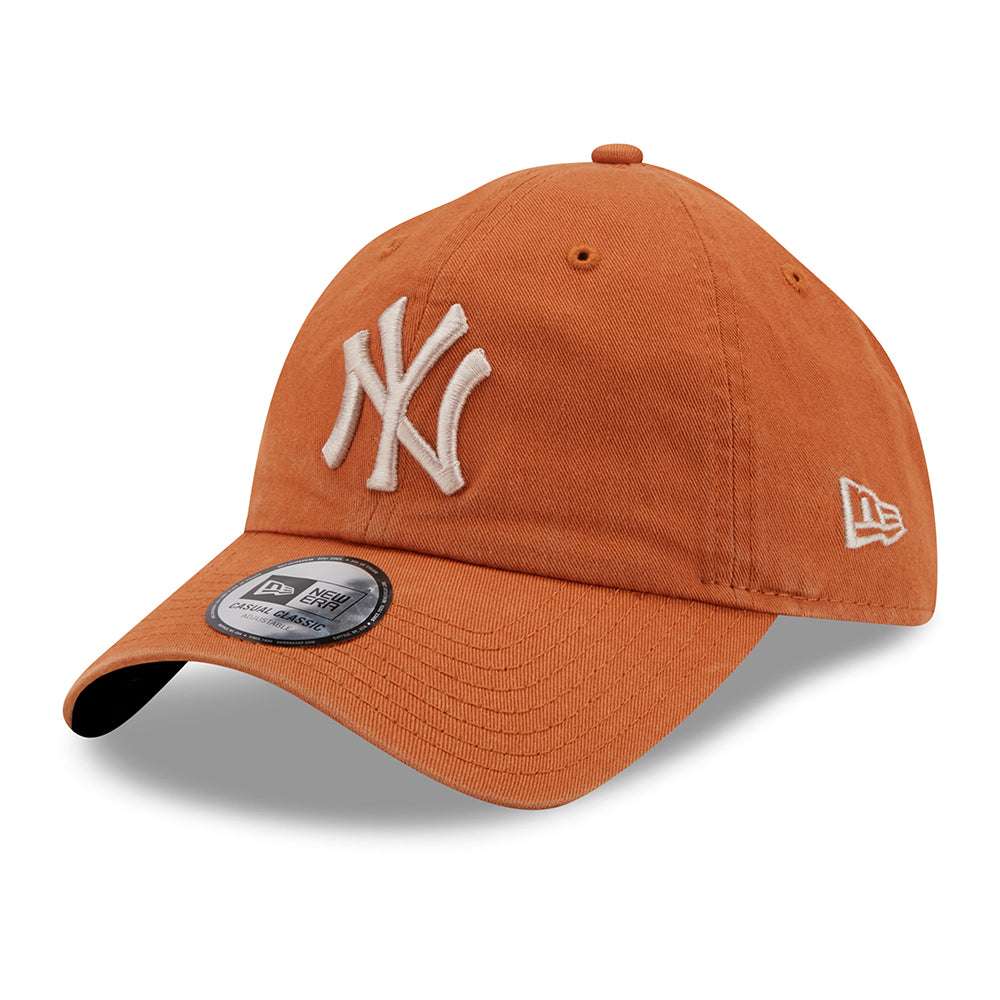 New Era 9TWENTY New York Yankees Baseball Cap - MLB League Essential - Toffee-White