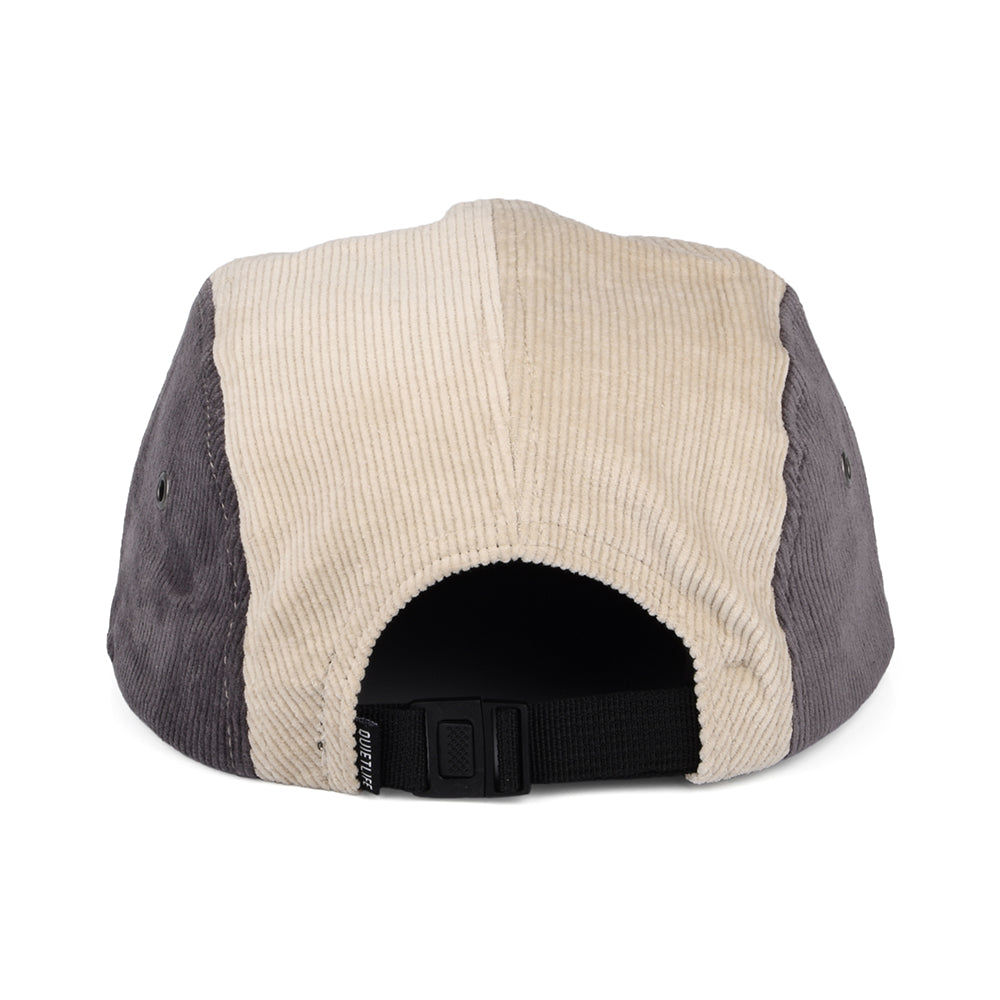 The Quiet Life Hats Colour Block Cord 5 Panel Cap - Tan-Grey