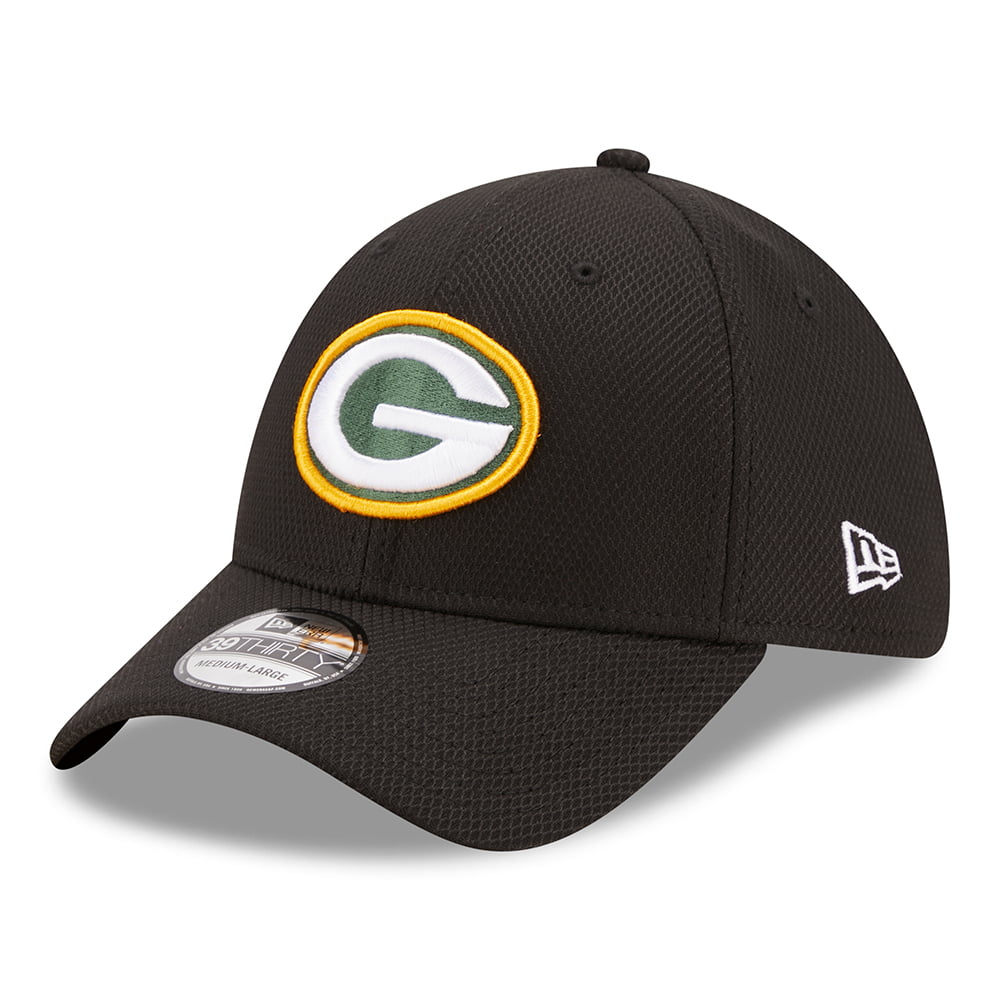 New Era 39THIRTY Green Bay Packers Baseball Cap - NFL Diamond Era - Black