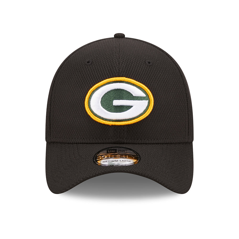 New Era 39THIRTY Green Bay Packers Baseball Cap - NFL Diamond Era - Black