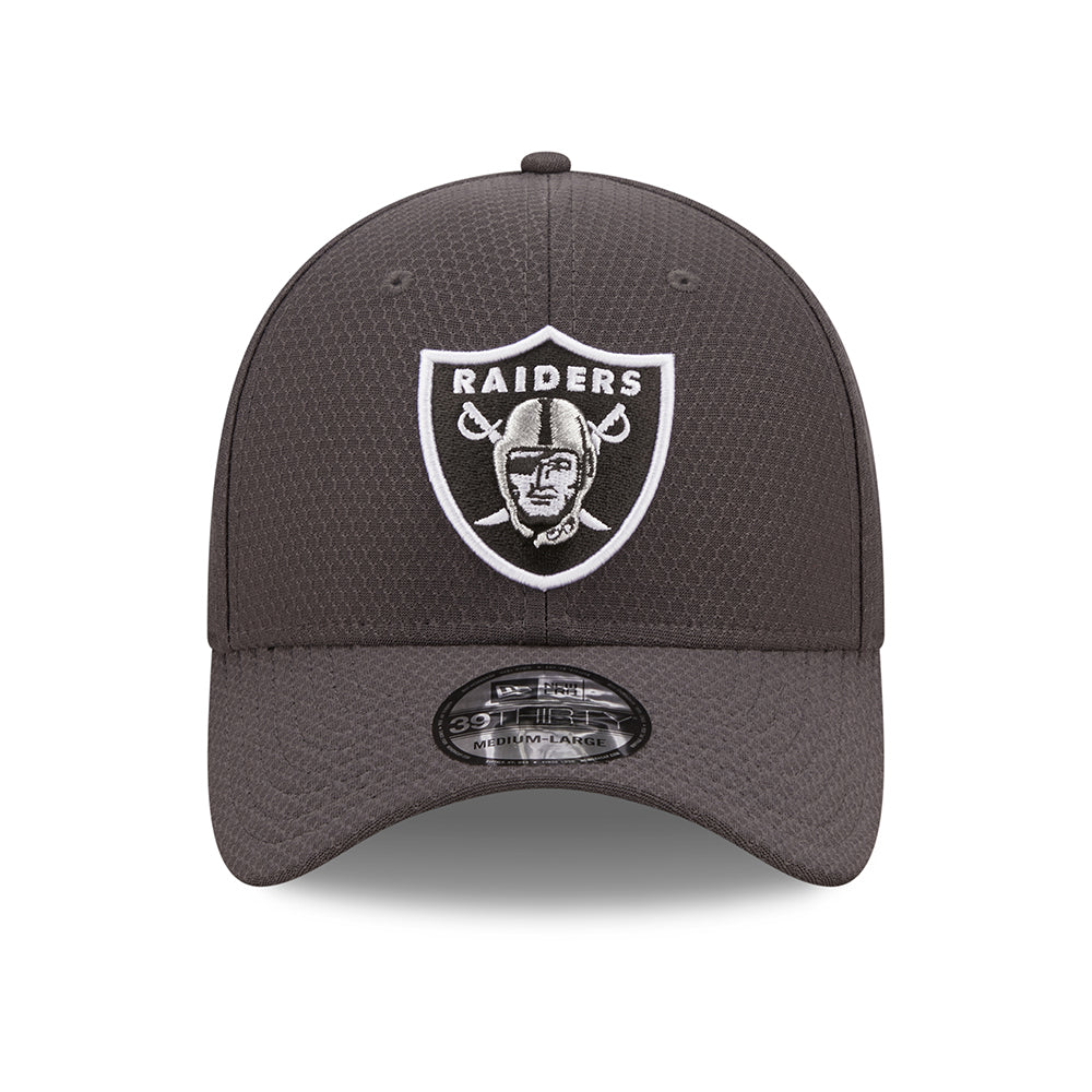 New Era 39THIRTY Las Vegas Raiders Baseball Cap - NFL Hex Tech - Grey