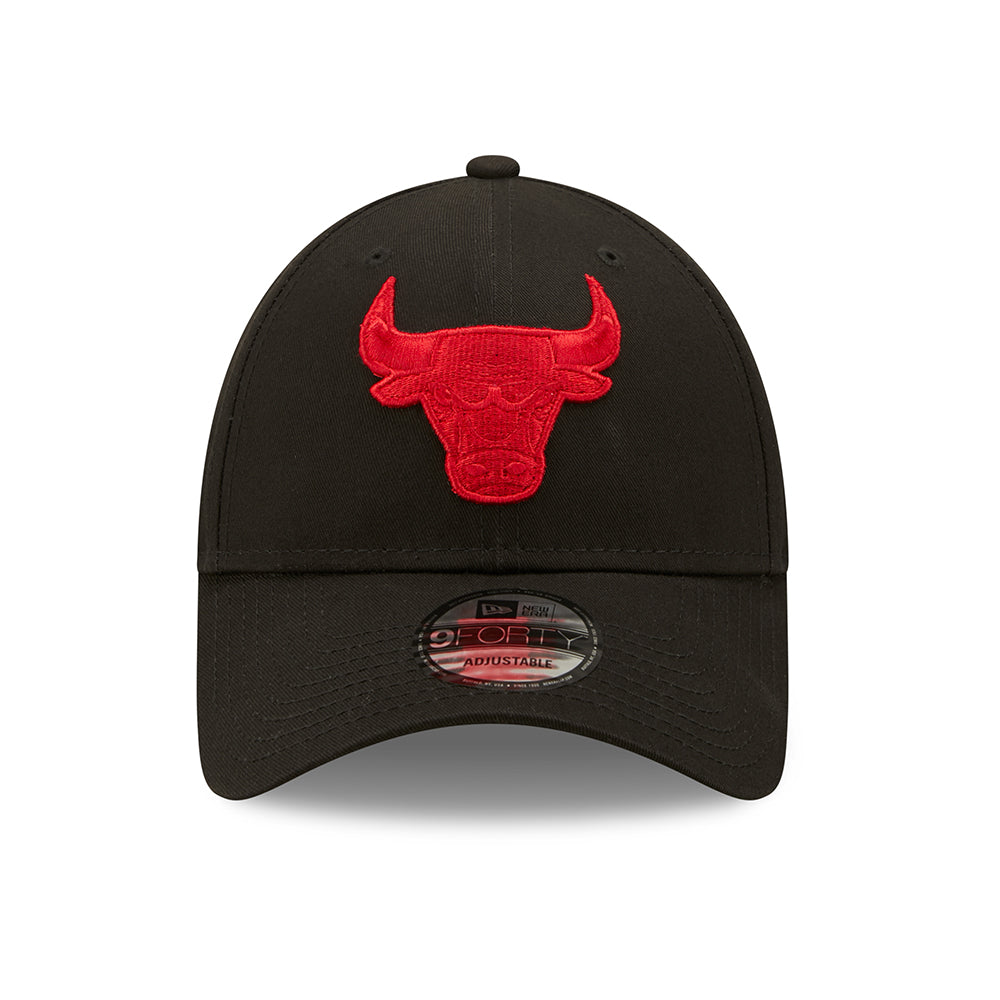 New Era 9FORTY Chicago Bulls Baseball Cap - NBA Neon Pack - Black-Red