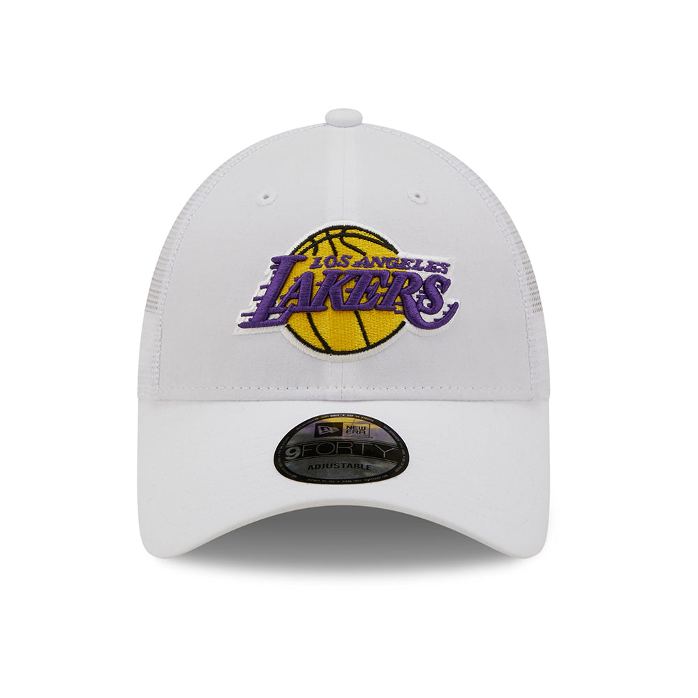 New Era 9FORTY L.A. Lakers Trucker Cap - NBA Home Field - White