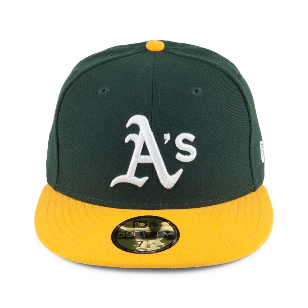 New Era 59FIFTY Oakland Athletics Baseball Cap - MLB On Field AC Perf - Green-Yellow