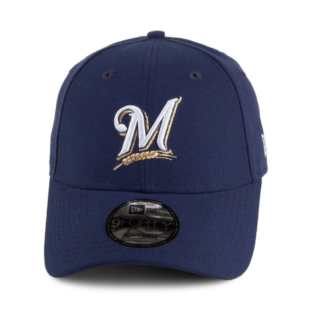 New Era 9FORTY Milwaukee Brewers Baseball Cap - MLB The League XII - Navy Blue