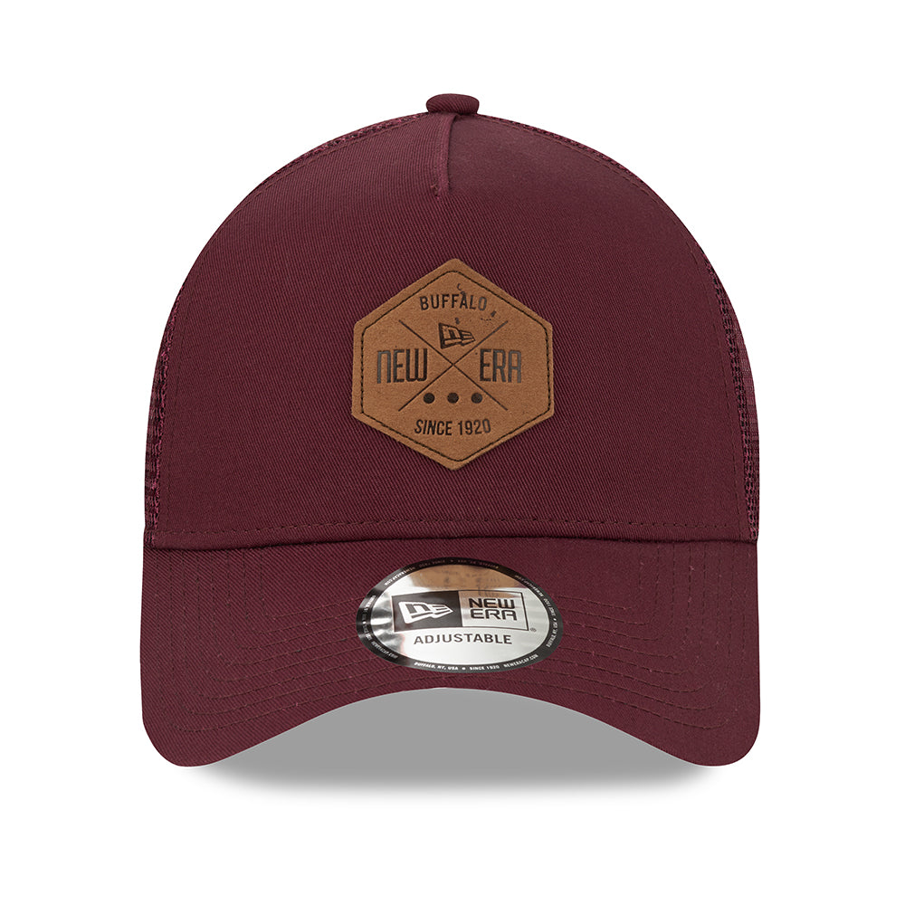 New Era 9FORTY A-Frame Trucker Cap - Heritage Patch - Maroon