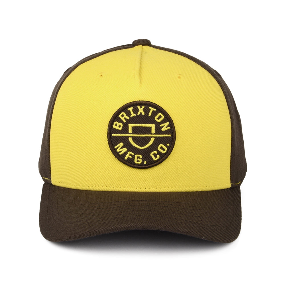 Brixton Hats Crest C NetPlus MP Snapback Cap - Yellow-Brown