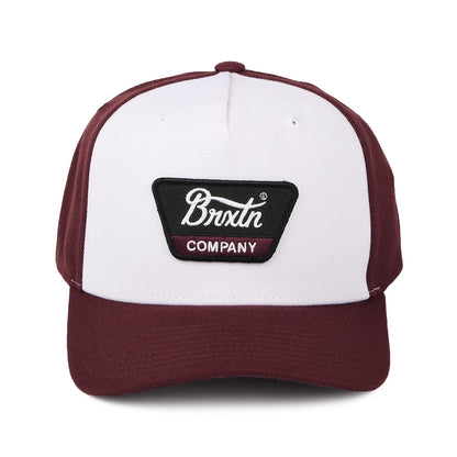 Brixton Hats Linwood C NetPlus MP Snapback Cap - White-Mahogany