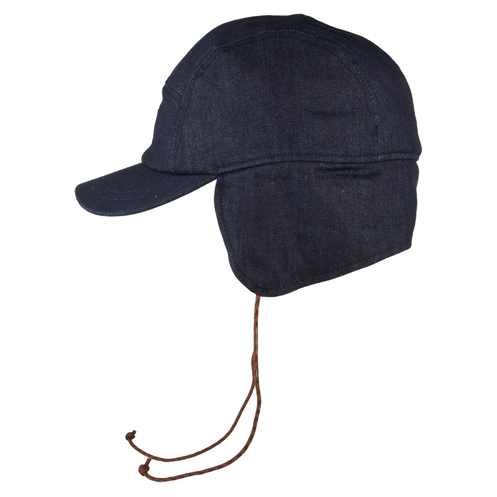 Patagonia Hats Range 5 Panel Cap With Earflaps - Denim-Brown