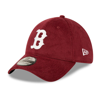 New Era 39THIRTY Boston Red Sox Baseball Cap - MLB Cord - Maroon-White