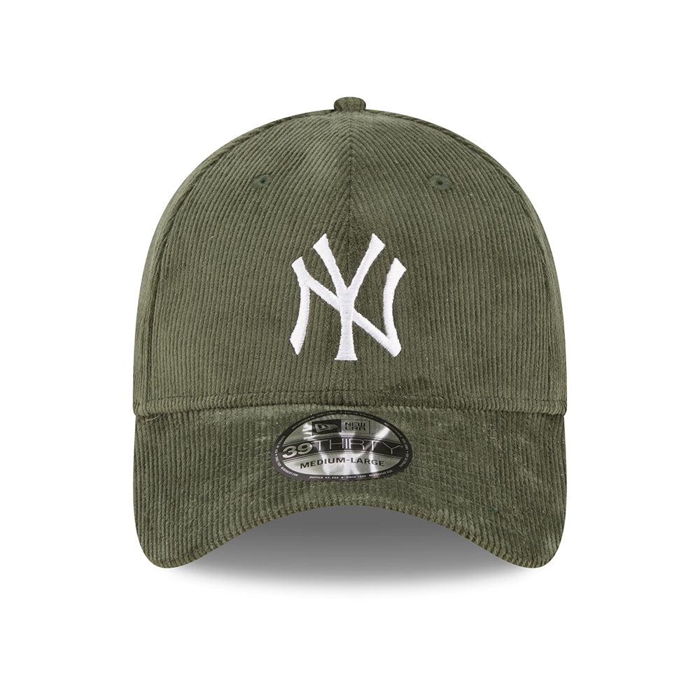 New Era 39THIRTY New York Yankees Baseball Cap - MLB Cord - Dark Green-White OLD