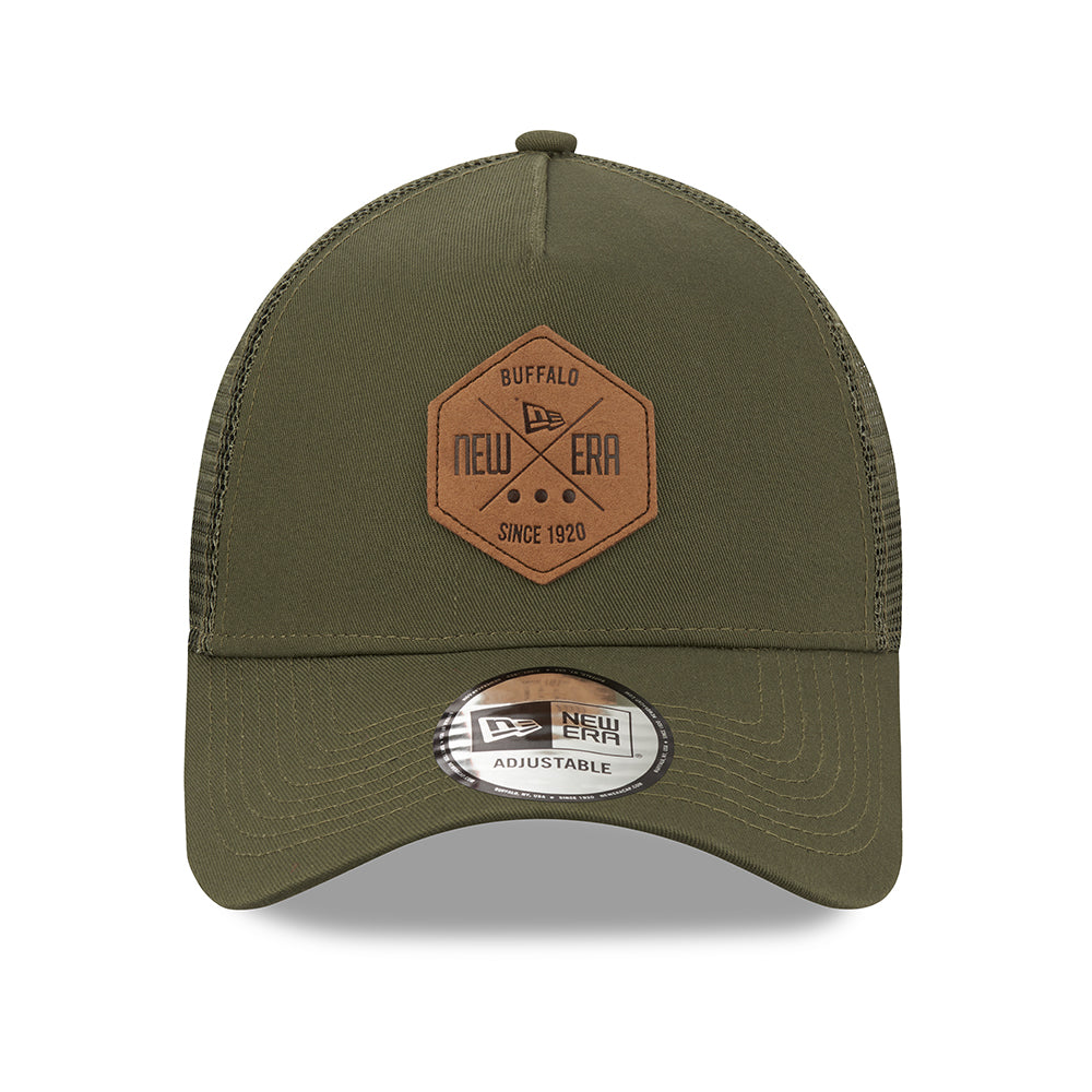 New Era 9FORTY A-Frame Trucker Cap - Heritage Patch - Olive