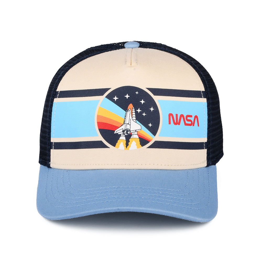 NASA Sinclair Trucker Cap - Ivory-Navy-Light Blue