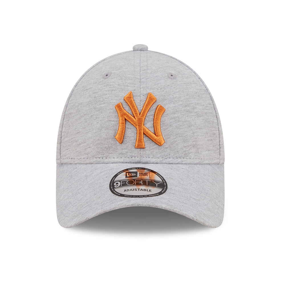 New Era 9FORTY New York Yankees Baseball Cap - MLB Jersey Essential - Grey Heather-Gold