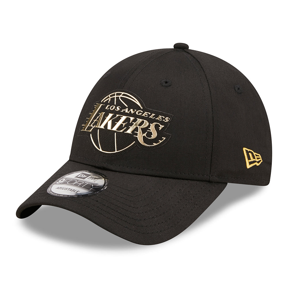 New Era 9FORTY L.A. Lakers Snapback Cap - NBA Foil Logo - Black