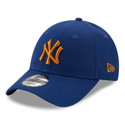 New Era 9FORTY New York Yankees Baseball Cap - MLB League Essential - Royal Blue-Orange