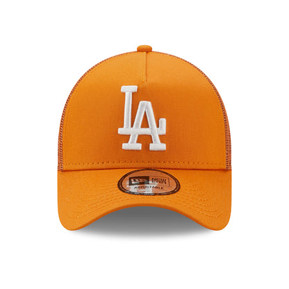 New Era 9FORTY L.A. Dodgers A-Frame Trucker Cap - MLB League Essential - Orange-White