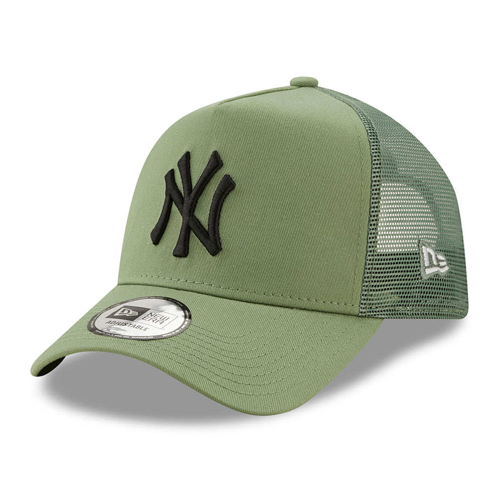 New Era 9FORTY New York Yankees A-Frame Trucker Cap - MLB League Essential - Jade-Black