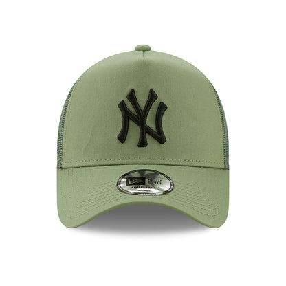 New Era 9FORTY New York Yankees A-Frame Trucker Cap - MLB League Essential - Jade-Black