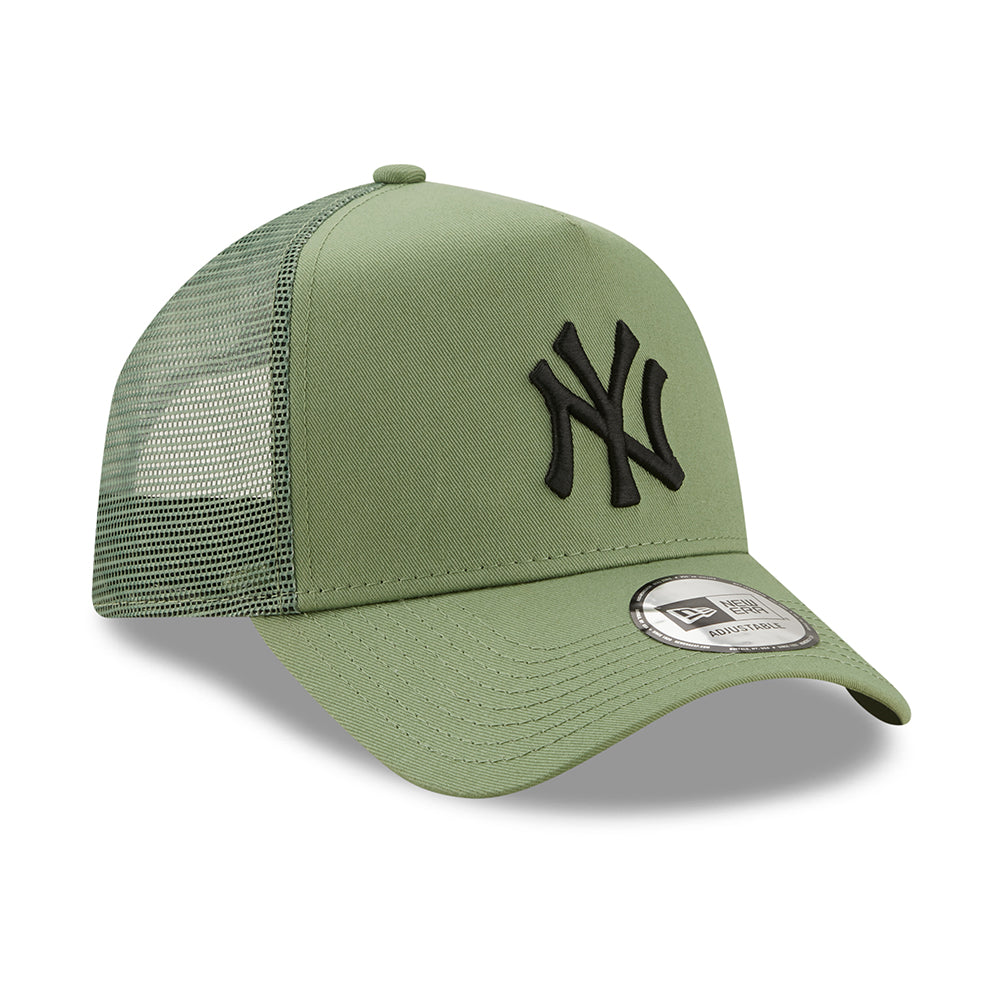 New Era 9FORTY New York Yankees A-Frame Trucker Cap - MLB League Essential - Jade-Black