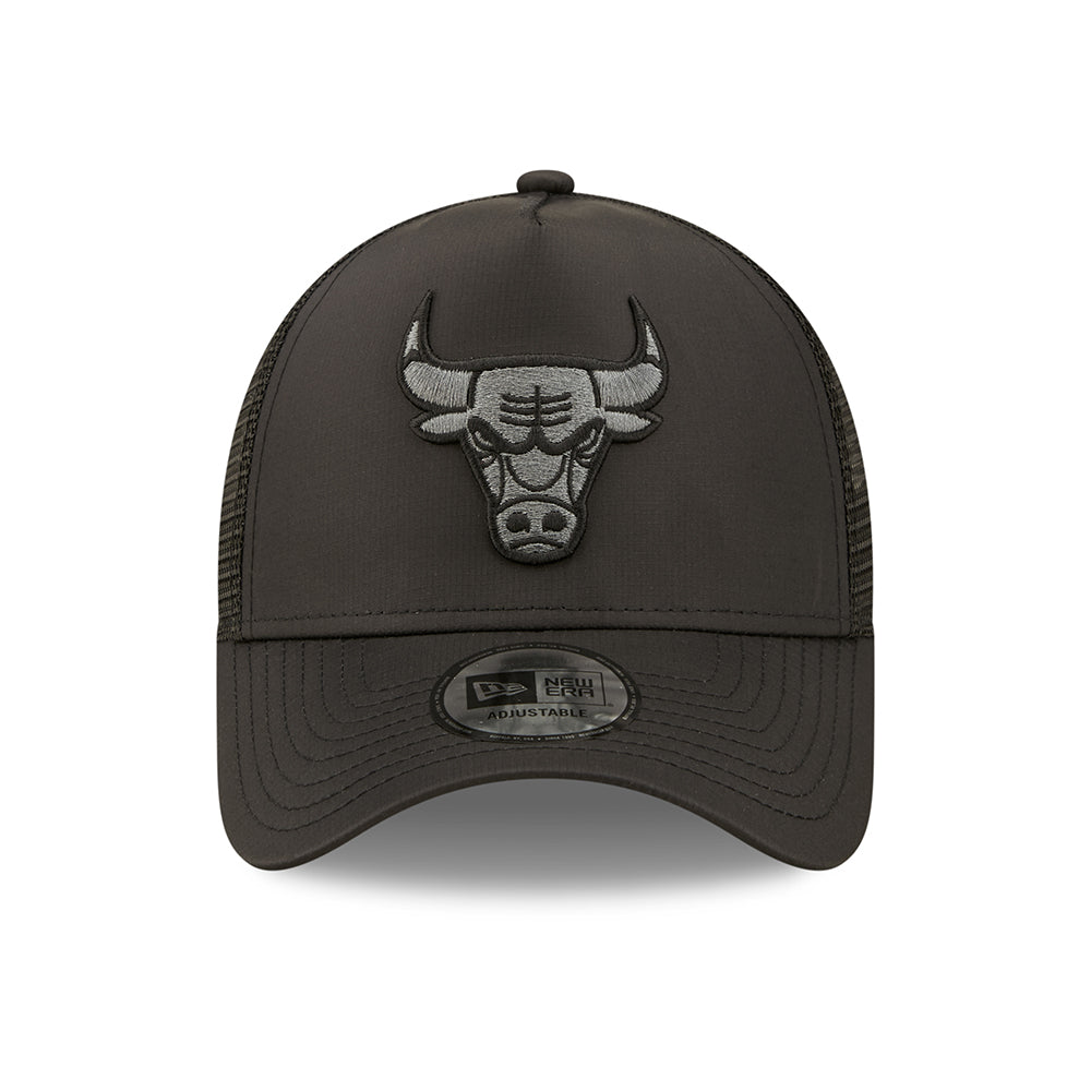 New Era 9FORTY Chicago Bulls A-Frame Trucker Cap - NBA Tonal Black - Black