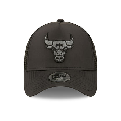 New Era 9FORTY Chicago Bulls A-Frame Trucker Cap - NBA Tonal Black - Black