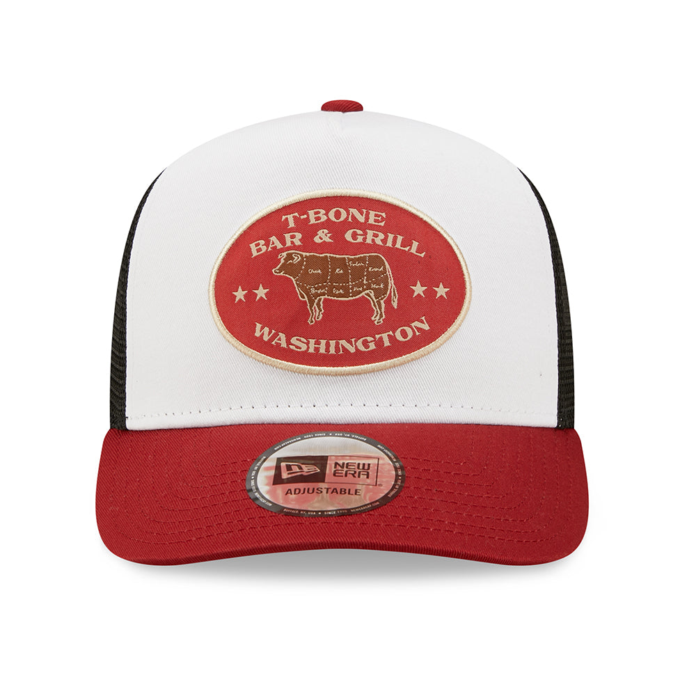 New Era 9FORTY Washington A-Frame Trucker Cap - Food Location - White-Wine