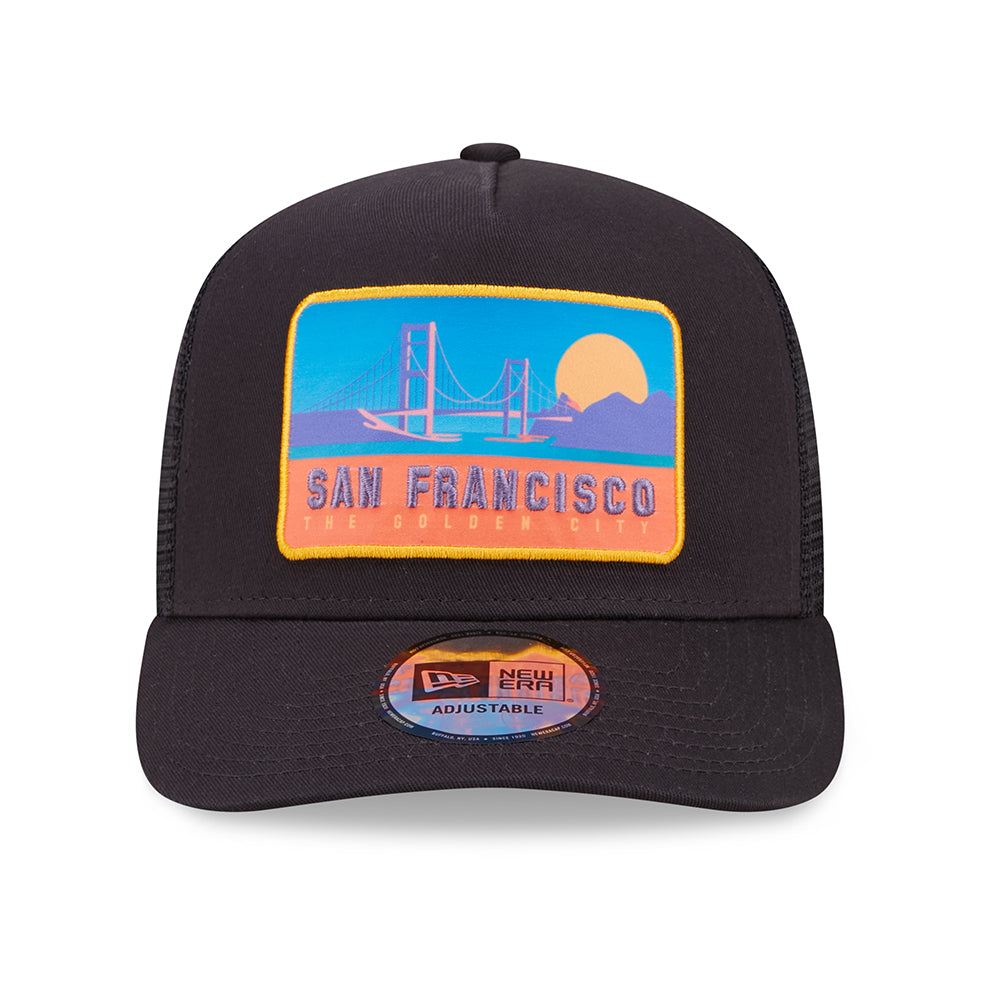 New Era 9FORTY San Francisco A-Frame Trucker Cap - NE Location - Navy Blue