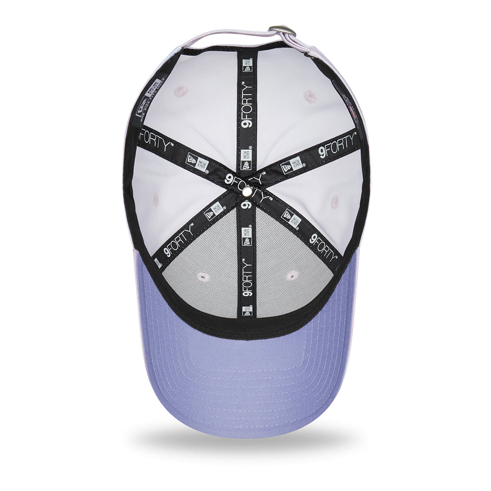 New Era Womens 9FORTY New York Yankees Baseball Cap - MLB Pastel Tie Dye - Lavender-White