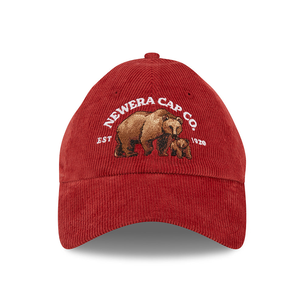 New Era 9TWENTY Bear Corduroy Baseball Cap - Wildlife Casual Classic - Wine