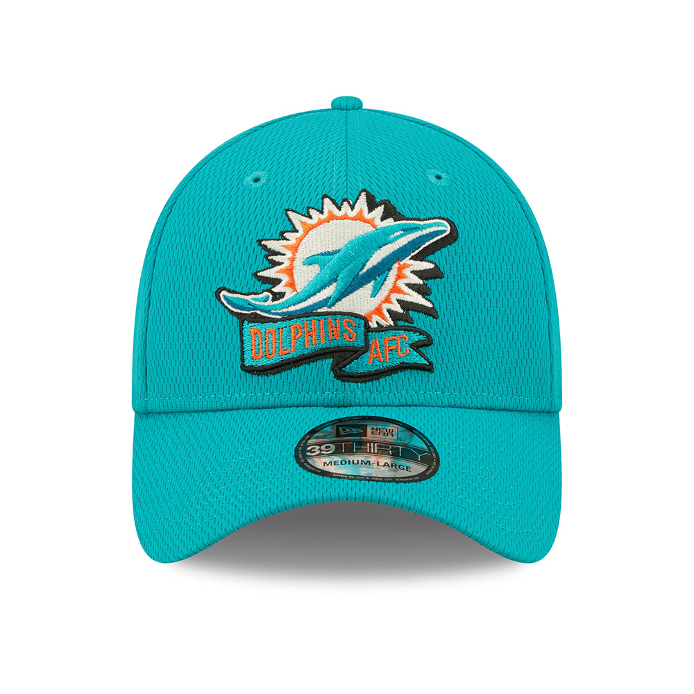 New Era 39THIRTY Miami Dolphins Baseball Cap - NFL Sideline On Field - Teal