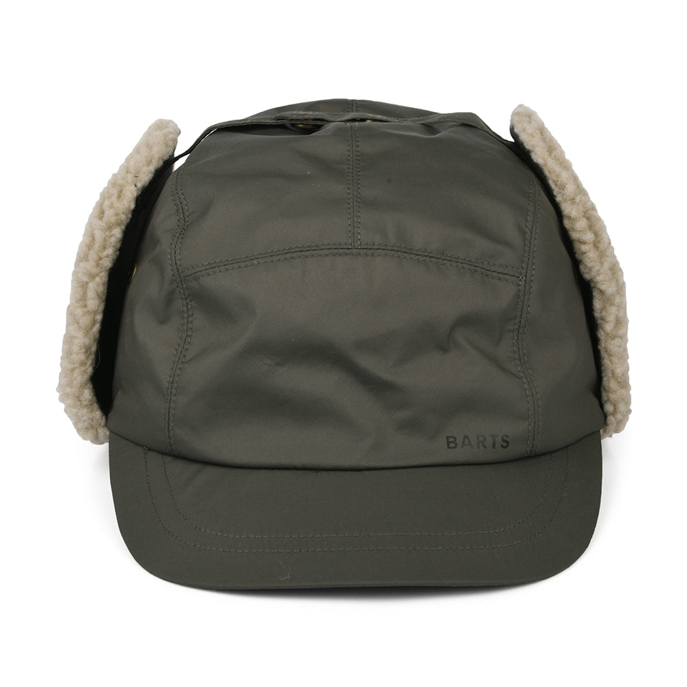 Barts Hats Boise 5 Panel Cap with Earflaps - Army Green