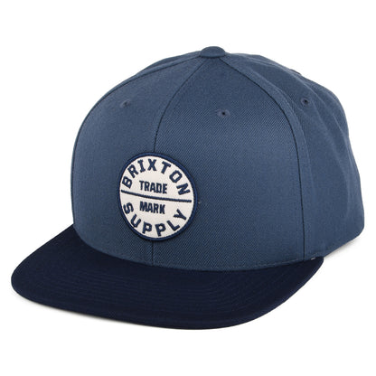 Brixton Hats Oath III Snapback Cap - Washed Navy-Teal