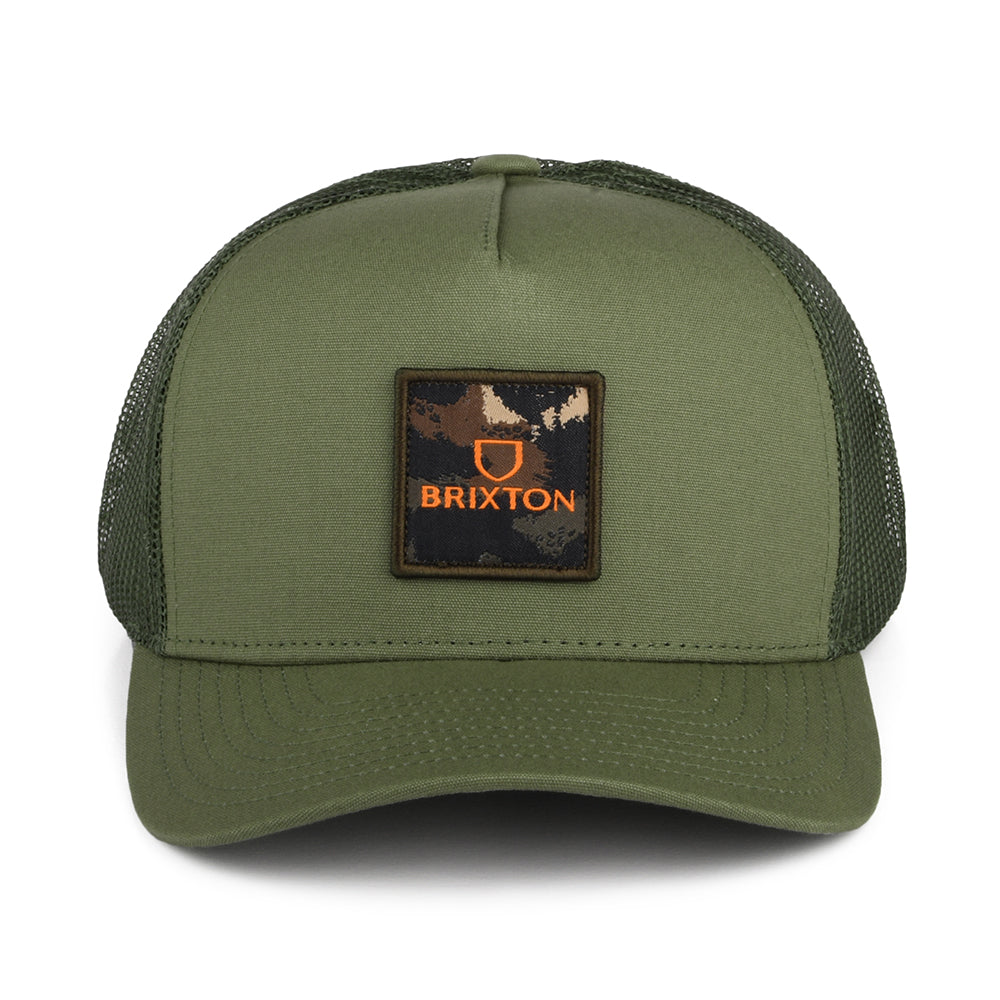 Brixton Hats Alpha Block NetPlus MP Trucker Cap - Olive