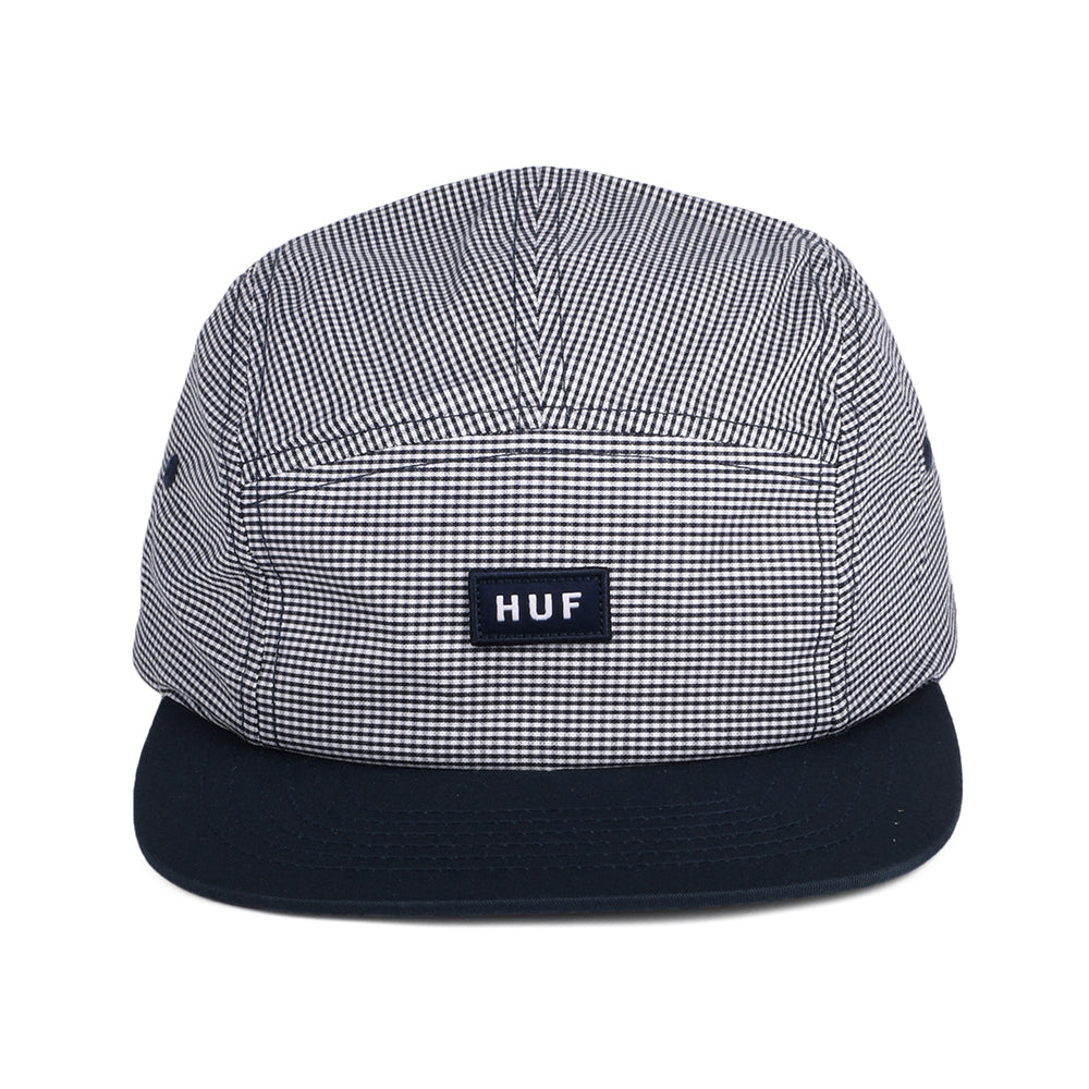 HUF Micro Gingham 5 Panel Cap - Navy Blue