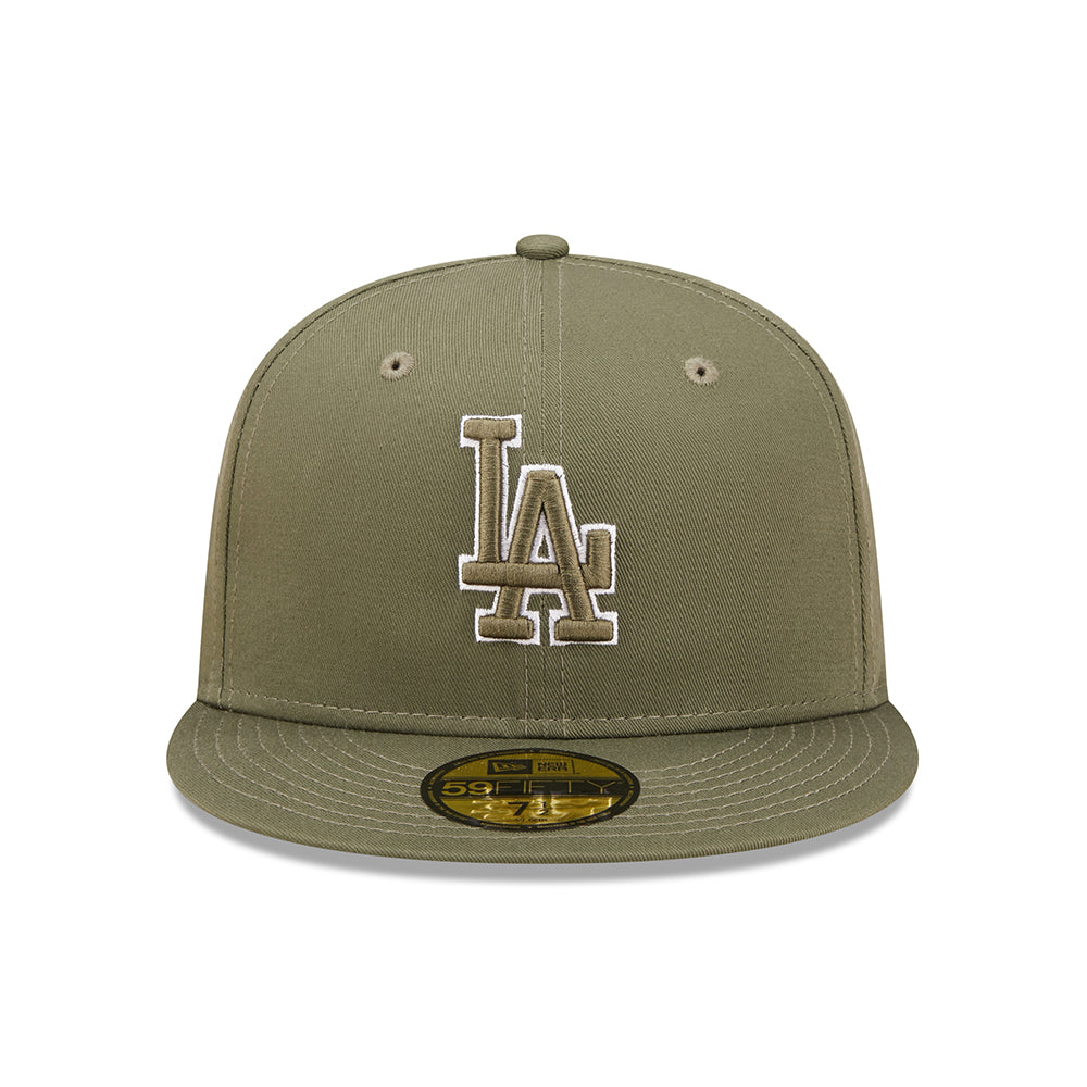 New Era 59FIFTY L.A. Dodgers Baseball Cap - MLB Team Outline - Olive