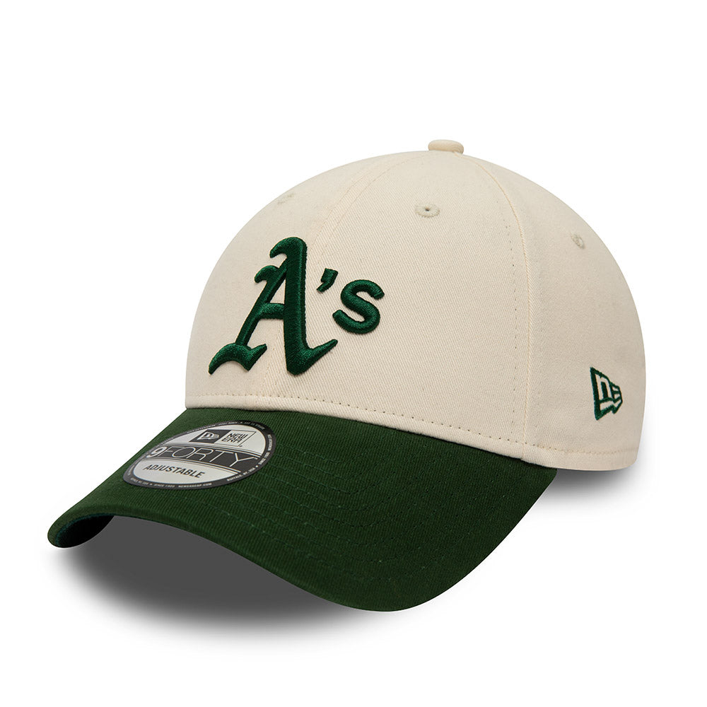 New Era 9FORTY Oakland Athletics Baseball Cap - MLB - Cream-Dark Green ...